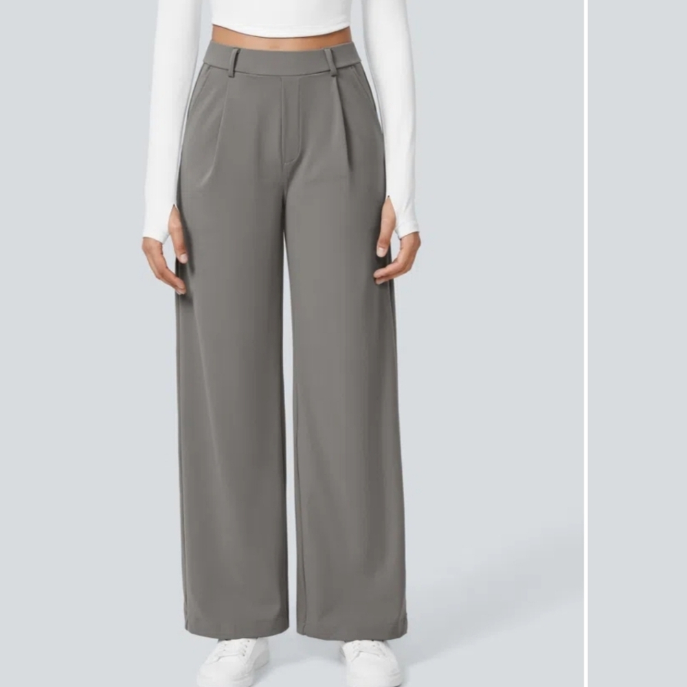 HALARA Light GREY Wide-Leg Pantsz SMALL PETITE
